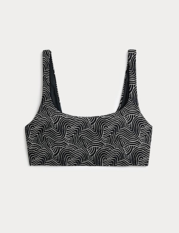 Printed Scoop Neck Bikini Top - CZ