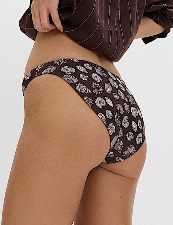 Printed High Leg Bikini Bottoms - GR