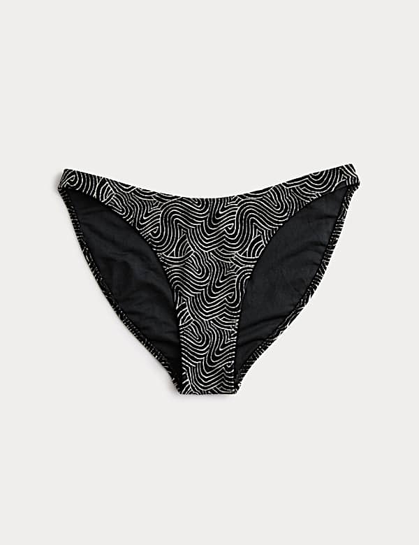 Parte de abajo de bikini de corte alto estampado - US