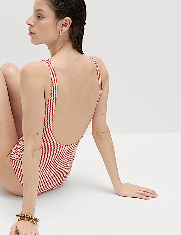 Printed Scoop Neck Swimsuit - FR