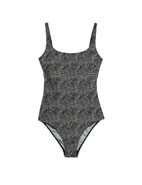 Printed Scoop Neck Swimsuit