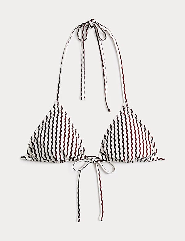 Printed Padded Halterneck Triangle Bikini Top - IT