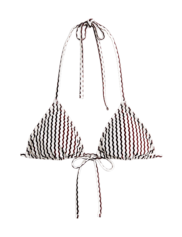 Printed Padded Halterneck Triangle Bikini Top