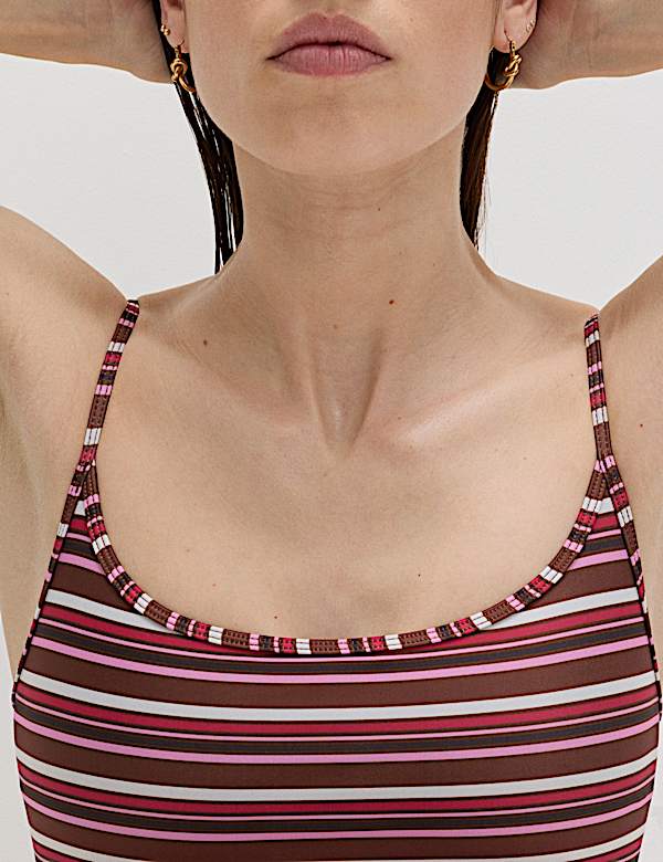 Printed Scoop Neck Swimsuit - FR