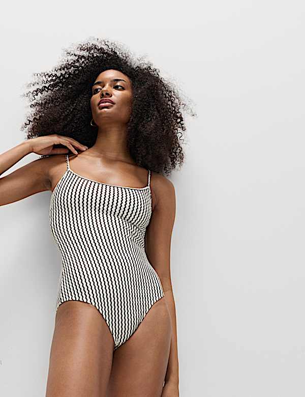 Printed Scoop Neck Swimsuit