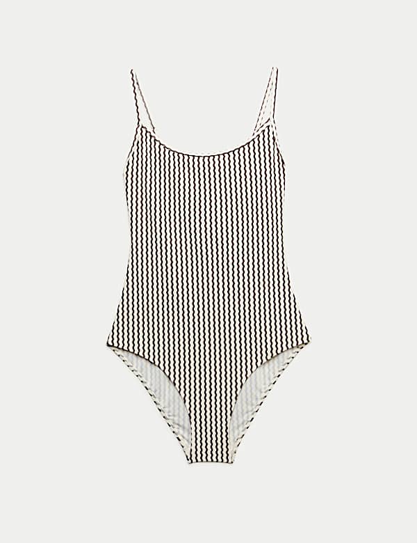 Zwempak met lage ronde hals en print - NL