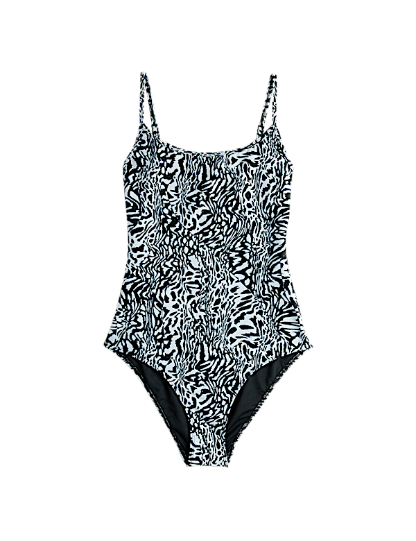 Printed Scoop Neck Swimsuit