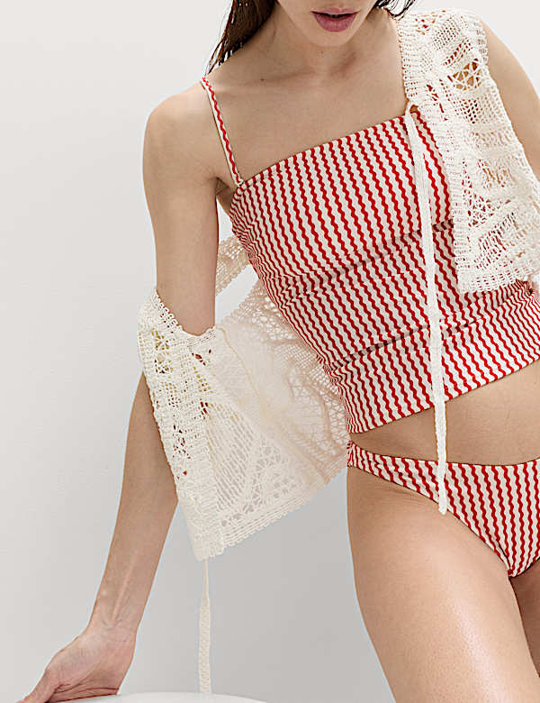 Printed Bandeau Tankini Top