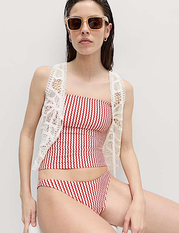 Printed Bandeau Tankini Top - DK