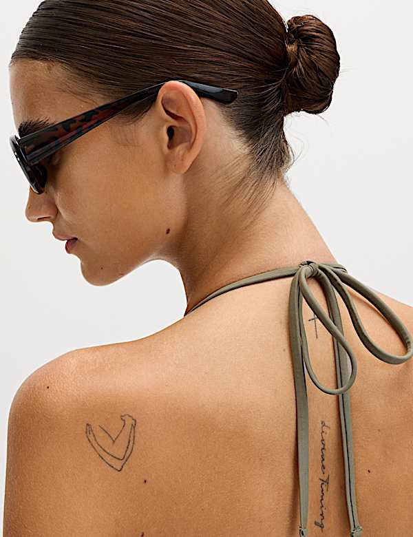 Padded Halterneck Triangle Bikini Top