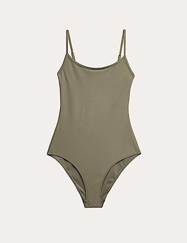 Zwempak in hemdstijl met wijde, ronde hals - NL