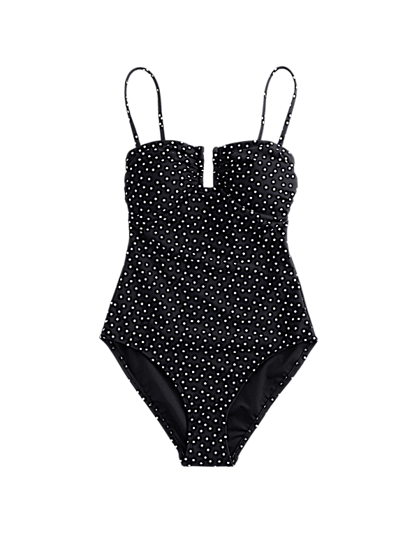 U-Notch Spot Print Swimsuit