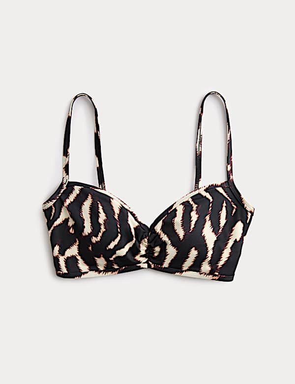 Printed Plunge Bikini Top - BN