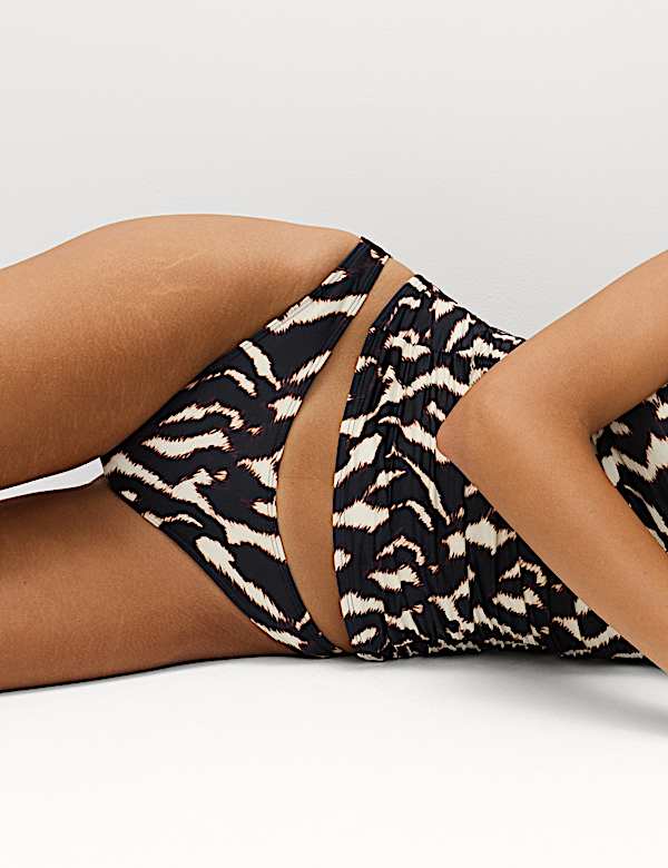 Printed High Leg Bikini Bottoms - NL