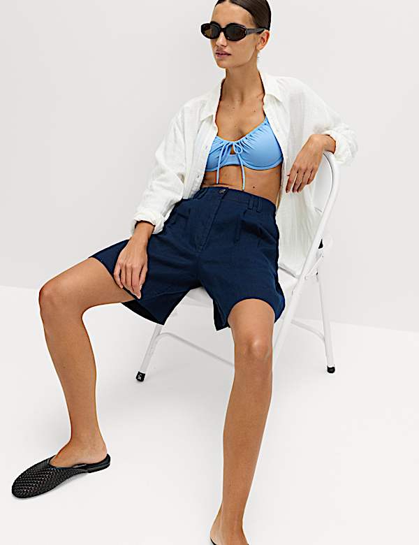 Underwire Padded Tie Detail Bikini Top (AA-E) - BE