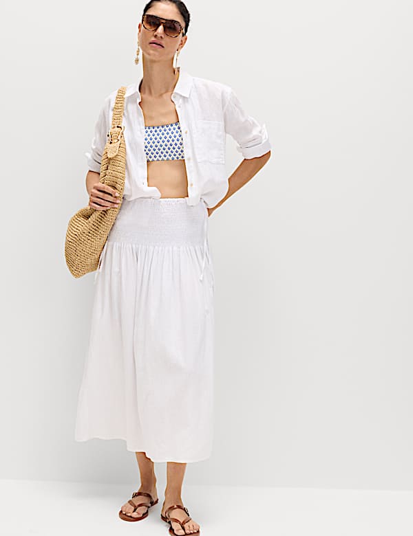 Printed Scoop Neck Whipstitch Bikini Top - DK