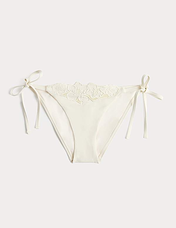 Floral Tie Side Bikini Bottoms - US