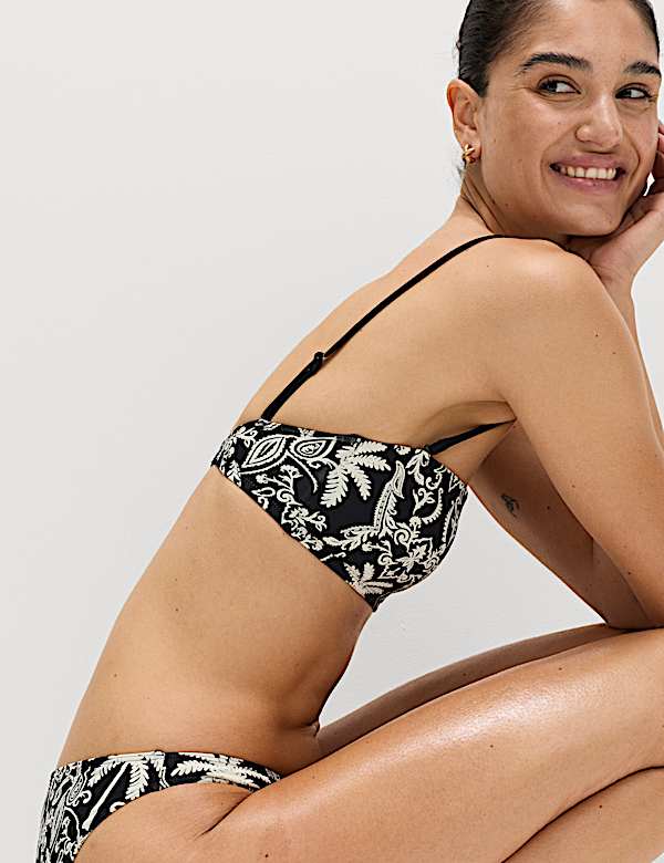 Printed Bandeau Bikini Top