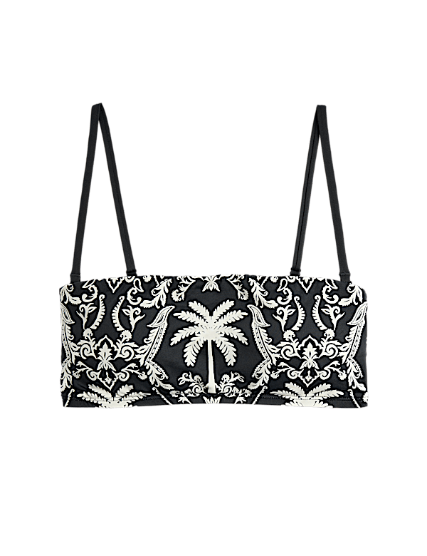 Printed Bandeau Bikini Top