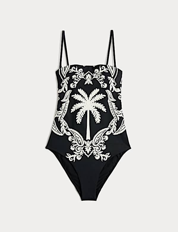 Tummy Control Printed Bandeau Swimsuit - UA