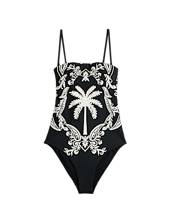 Tummy Control Printed Bandeau Swimsuit