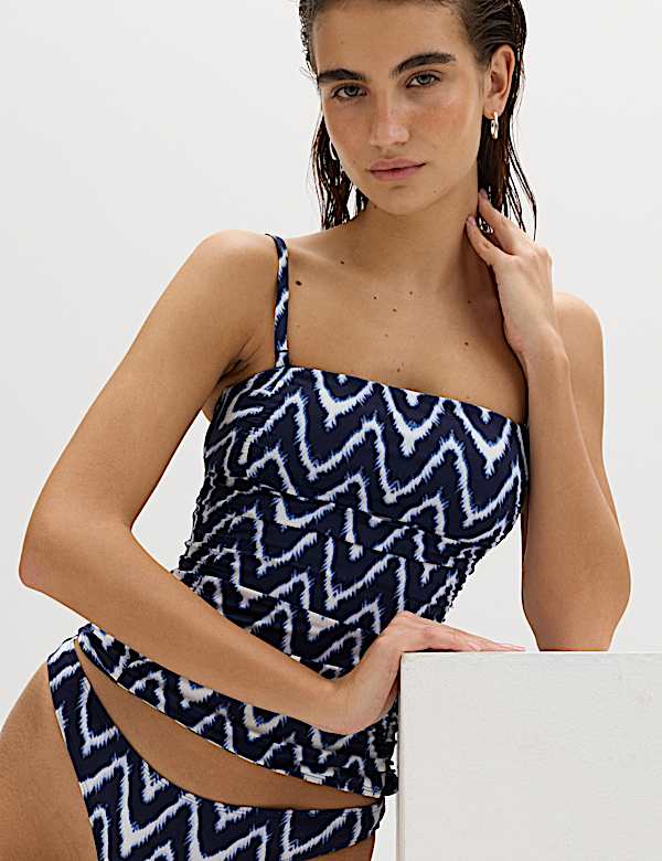 Tummy Control Printed Ruched Tankini