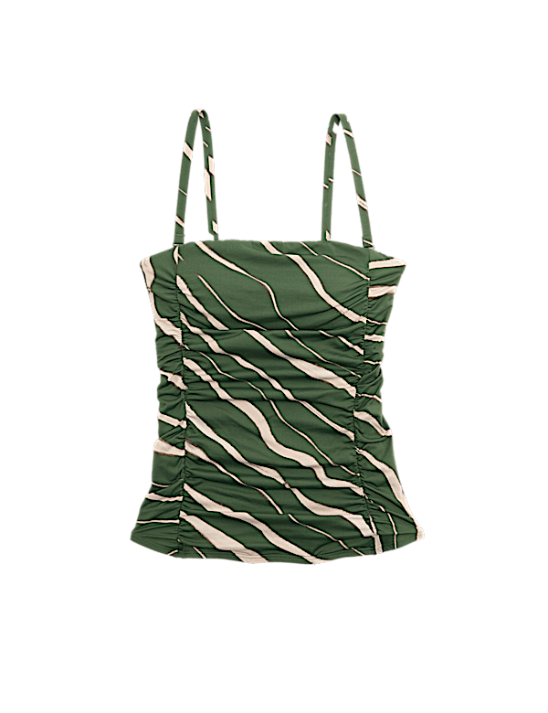 Tummy Control Printed Ruched Tankini