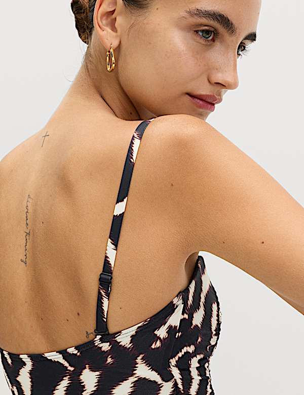 Tummy Control Printed Ruched Tankini - AT