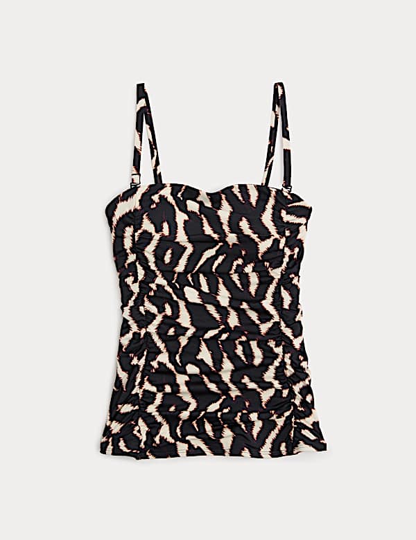 Tummy Control Printed Ruched Tankini - AT