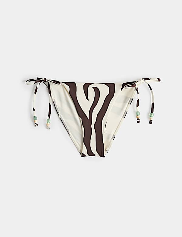 Animal Print Tie Side Bikini Bottoms - CN