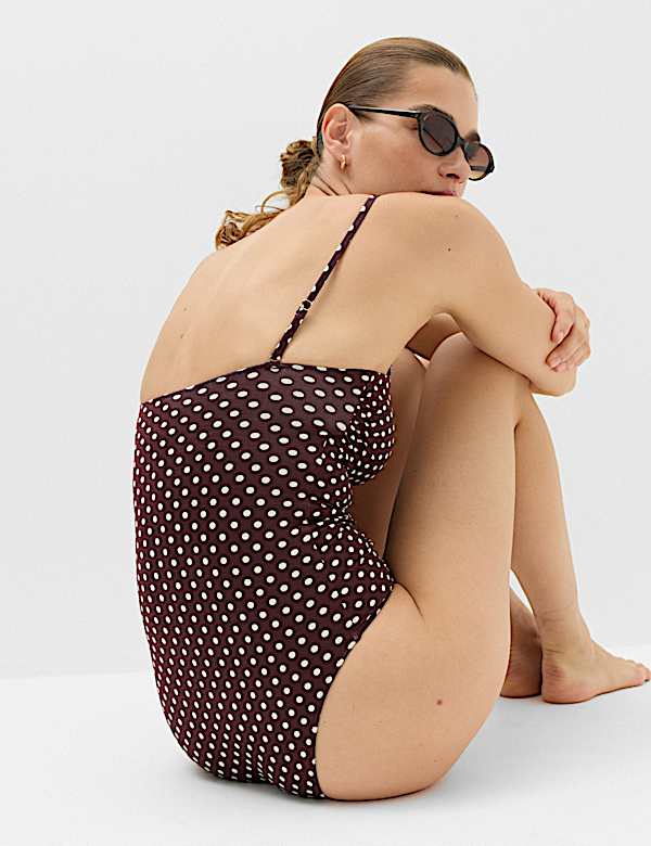 Maillot de bain bandeau &agrave; pois - CH