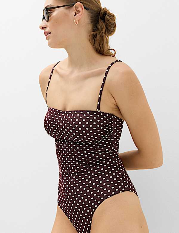 Maillot de bain bandeau &agrave; pois - CH