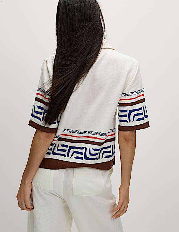 Linen Rich Printed Top