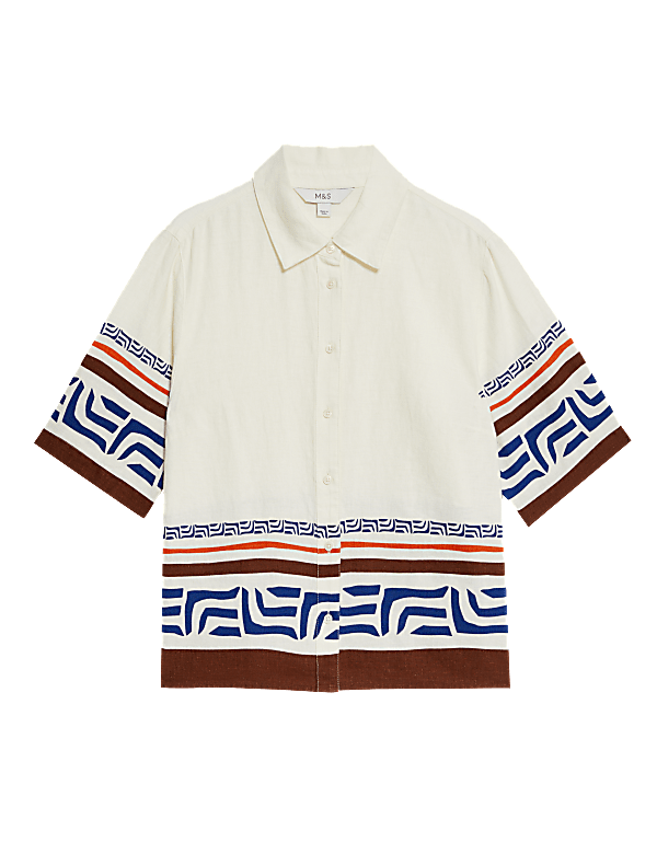Linen Rich Printed Top