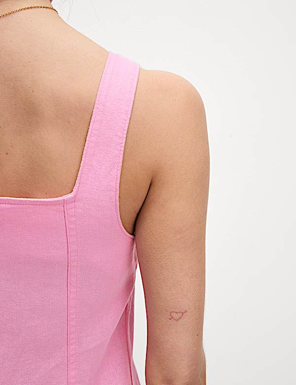 Robe tube mini en lin - FR