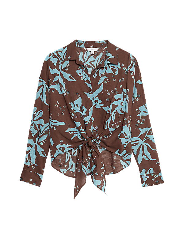Pure Cotton Printed Button Through Beach Shirt