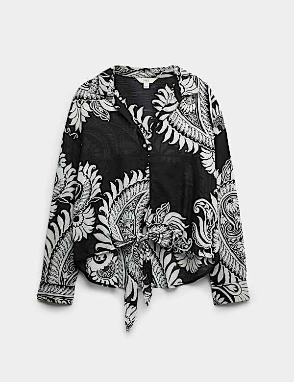 Pure Cotton Printed Button Through Beach Shirt - CH