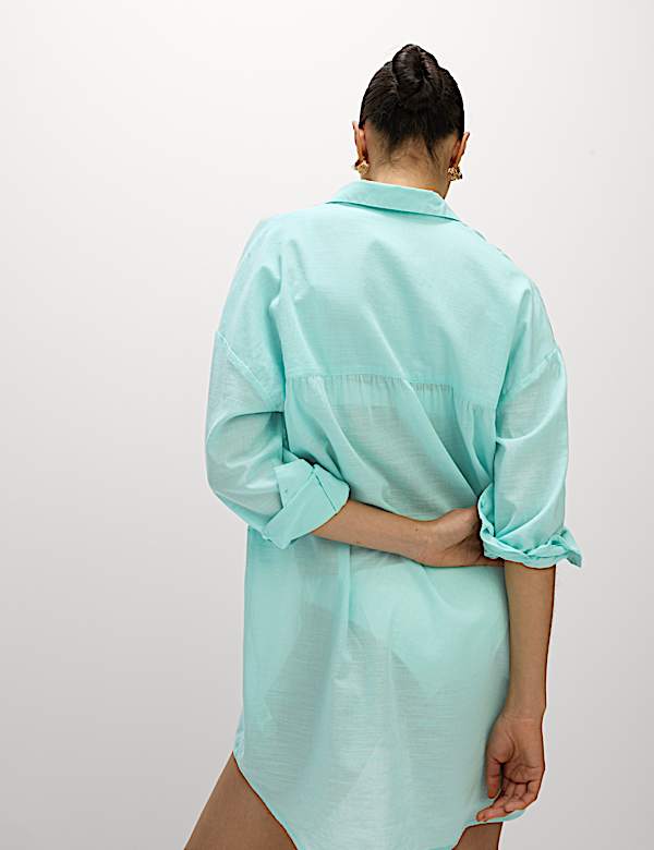 Pure Cotton Collared Beach Shirt