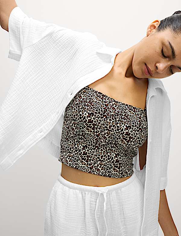 Pure Cotton Textured Collared Beach Shirt - MV