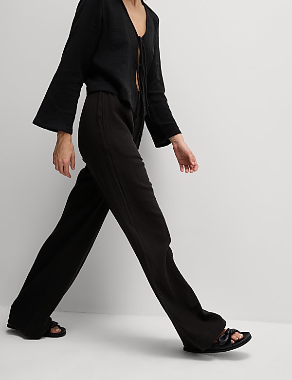 Pure Cotton Drawstring Trousers - NZ
