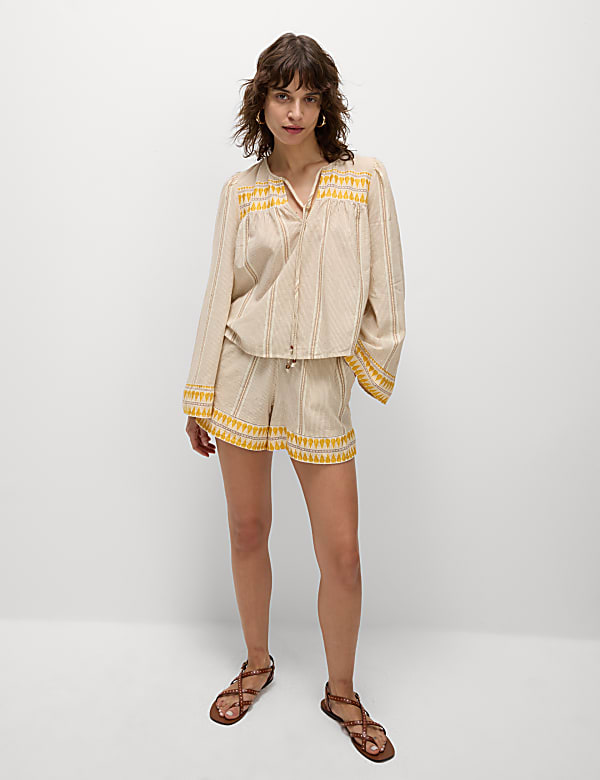 Cotton Rich Jacquard Beach Shorts