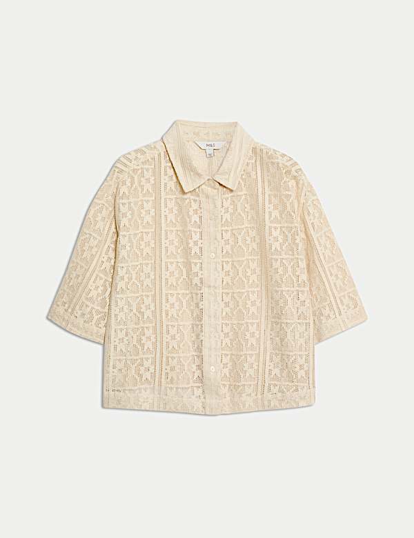 Pure Cotton Short Sleeve Beach Shirt - JE