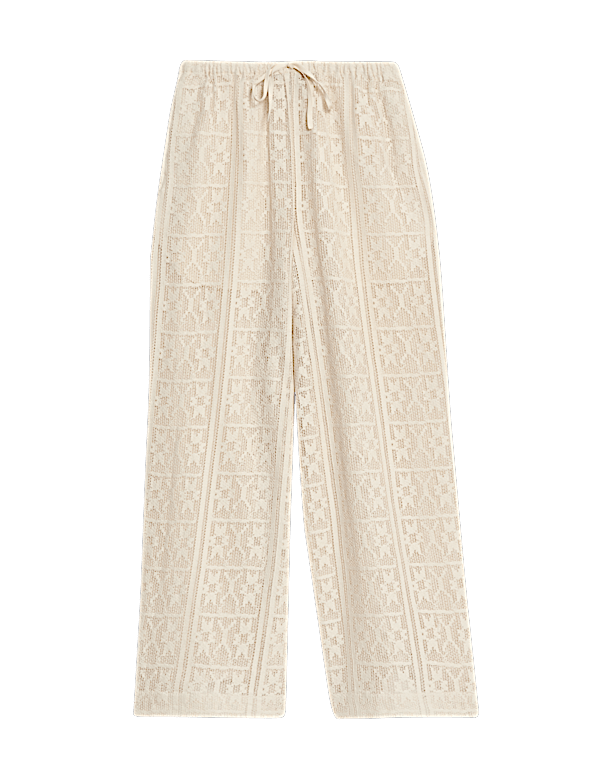 Pure Cotton Crochet Beach Trousers