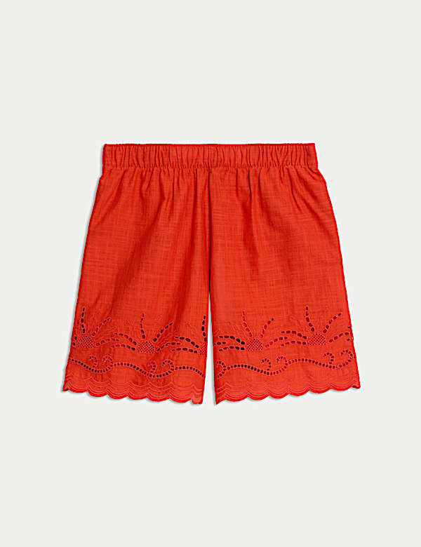 Pure Cotton Cut Out Beach Shorts - NL