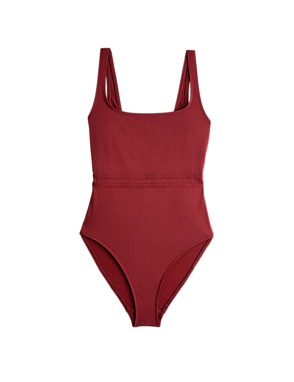 Sculpt Scoop Neck Panelled Swimsuit