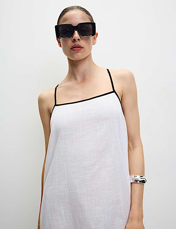 Pure Cotton Square Neck Maxi Beach Dress - JP