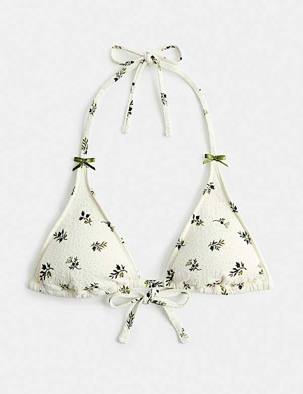 Textured Triangle Bikini Top - CN