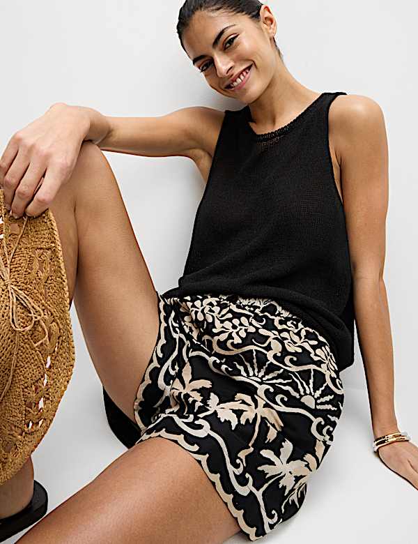Pure Cotton Printed Beach Shorts