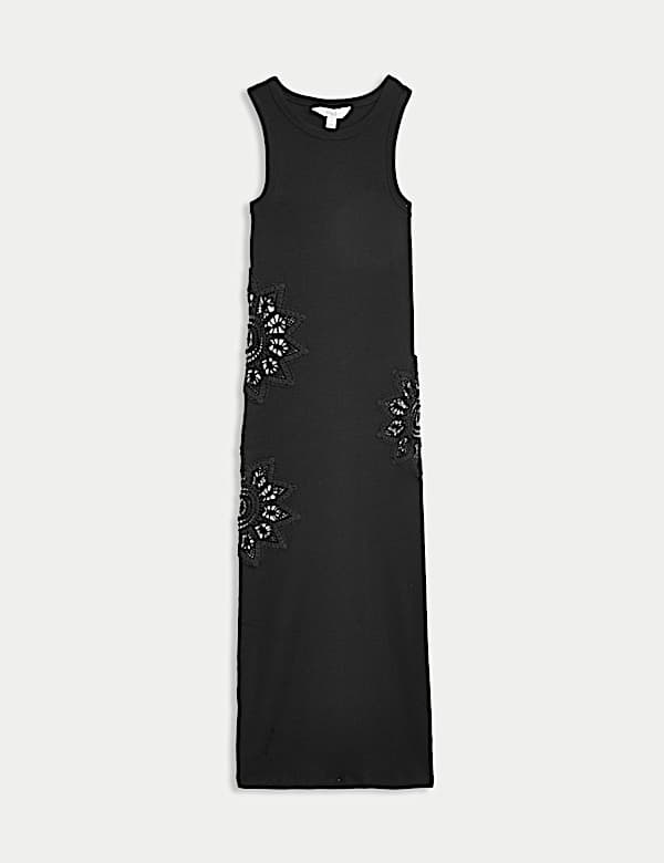 Broderie Round Neck Midaxi Beach Dress - NZ