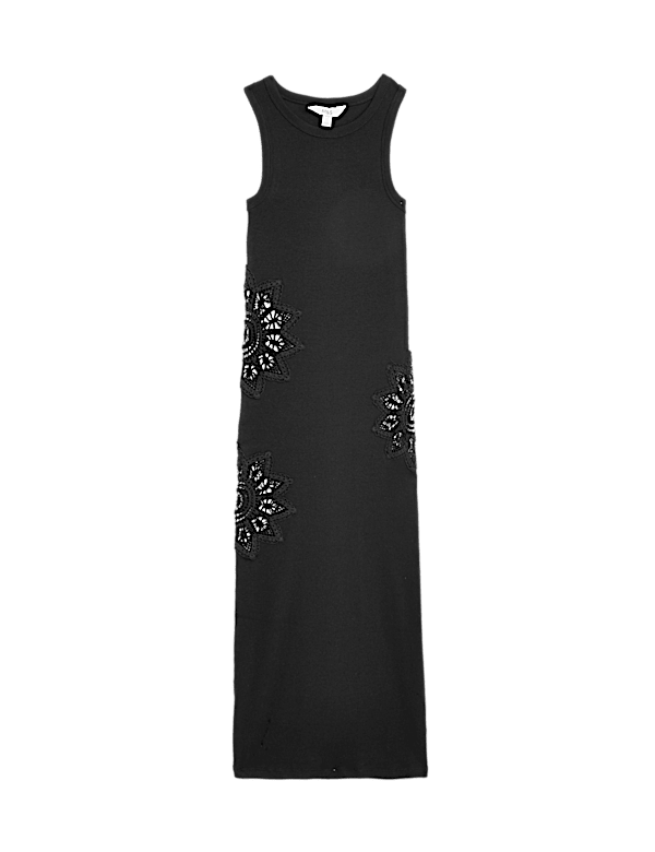 Broderie Round Neck Midaxi Beach Dress